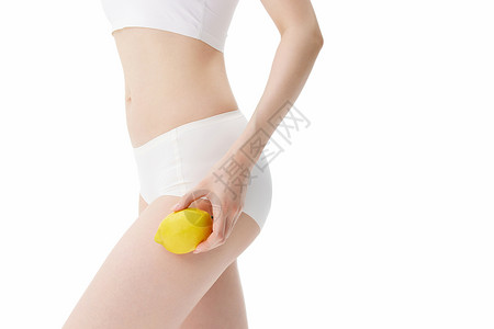 腹部塑形女性塑身美体补充柠檬维c背景