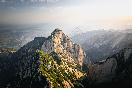 陕西渭南华山风景区超美日出背景