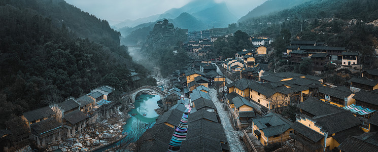 古风仙侠素材江西上饶望仙谷风光背景