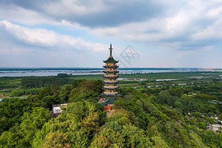 江苏镇江北固山5A景区航拍高清图片