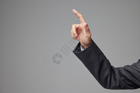 科技感划痕元素商务男士单手指点击触屏动作手势背景