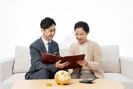 老年人与投资顾问签订理财合同背景图片