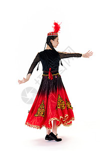跳舞的维吾尔族女性背影图片