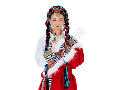 年轻的藏族女性形象背景图片