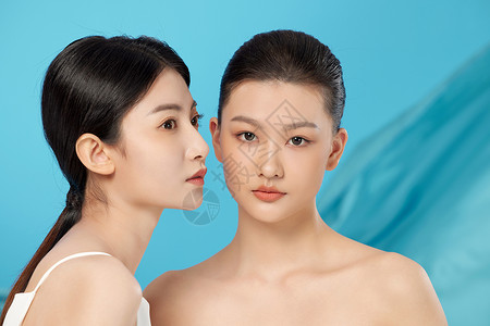 双人护肤女性形象背景图片