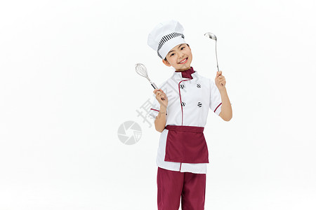 穿厨师服的小女孩形象图片