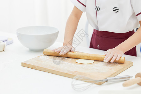 五一做饭小小厨师居家擀面特写背景