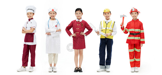劳动节致敬医护人员海报五一劳动节创意儿童职业形象背景