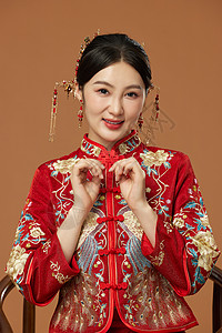 中式传统秀禾结婚新娘服饰图片