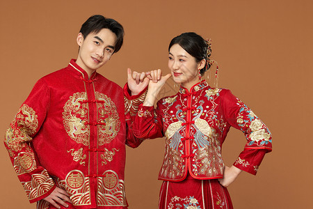 传统中式结婚服装背景图片