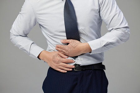 胃部感染亚健康男性胃部疼痛特写背景