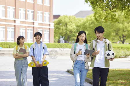 青年大学生校园生活背景图片