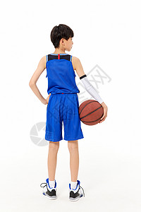 儿童篮球运动背影高清图片