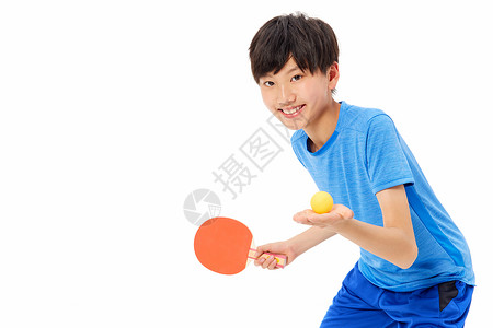 运动教育培训小男孩打乒乓球运动背景