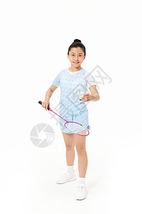 小女孩羽毛球开球动作图片