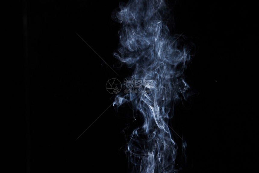 黑背背景蓝色烟雾素材图片