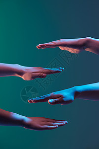 AI花素材四个手掌相互向上叠背景