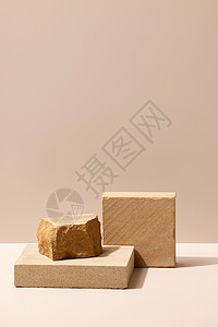 石砖与木块堆叠静物背景背景图片