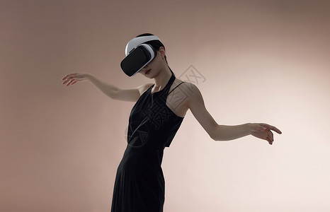 VR体感艺术感美女体验vr设备背景