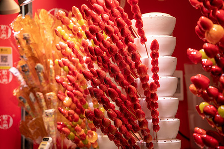 冬季美食冰糖葫芦背景图片