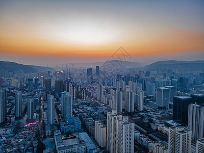 初冬唯美甘肃兰州市区背景图片