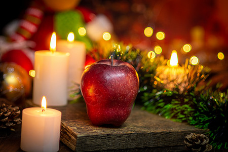 冬季采摘的苹果圣诞节平安夜平安果背景