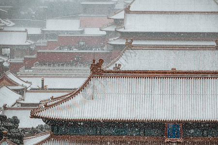 万国宫大殿北京故宫雪景背景