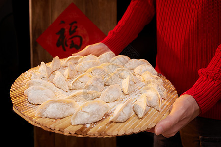 冬至新春饺子背景图片