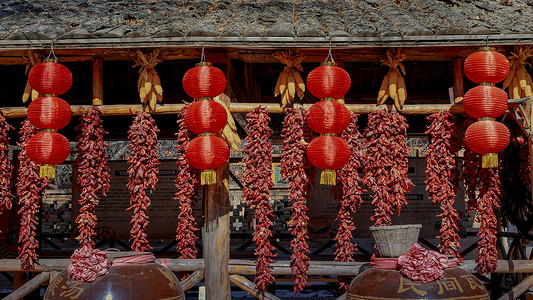 内蒙古呼和浩特冬季山村年味旅游高清图片