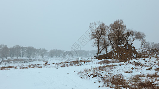 内蒙古呼和浩特大黑河冬季冰雪景观背景图片