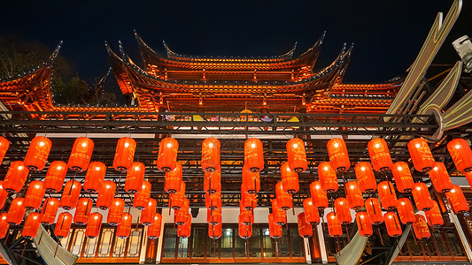 龙年春节促销模板龙年豫园灯会背景