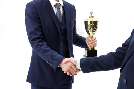 商务人士握手领奖背景图片