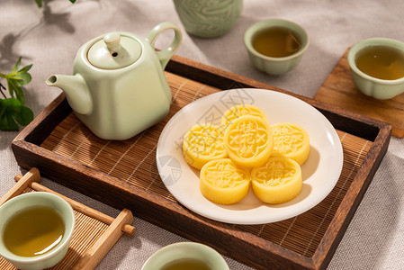 糕点小吃餐饮美食中式糕点桂花糕背景