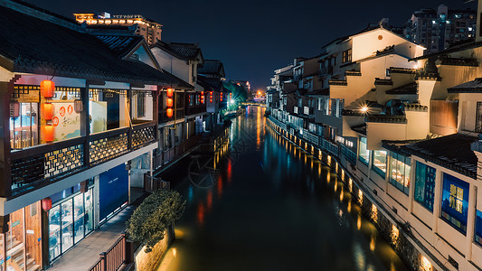 无锡崇安寺无锡南长街夜景风光背景