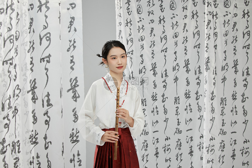 中式马面裙美女图片
