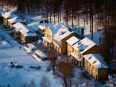 冬季的黑龙江横道河子房屋高清图片