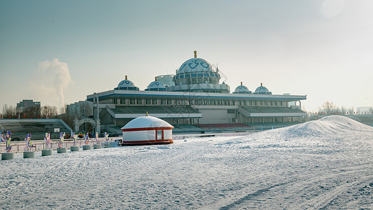 冰雪游乐冬季冰雪旅游景观背景