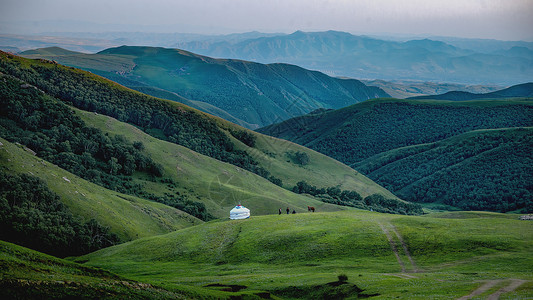 矢量梁内蒙古高山牧场景观背景