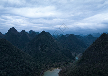 贵州自然风光贵州4A景区万峰林航拍背景