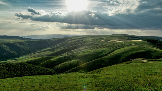 内蒙古高山牧场夏季风光背景图片