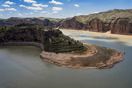 中国最美的十大峡谷之一内蒙古老牛湾黄河大峡谷5A景区景观背景