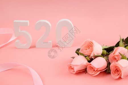 520精致摆拍粉色玫瑰花图片背景图片