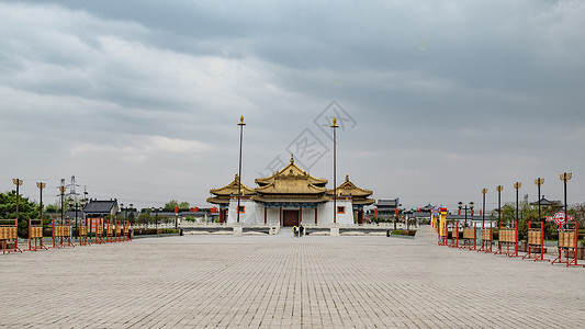 幻灵内蒙古美岱召藏传佛教建筑景观背景