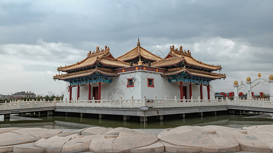 内蒙古美岱召藏传佛教建筑景观背景