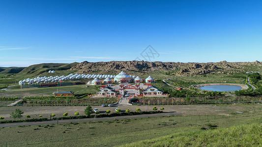草原文化内蒙古吉穆斯泰4A旅游景区夏季景观背景