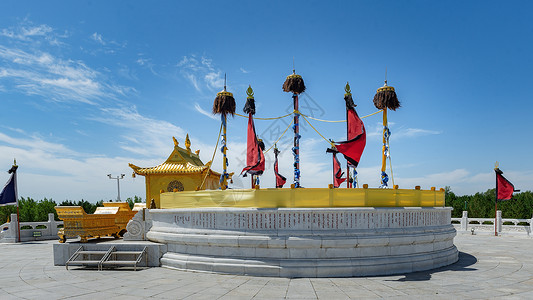 顺陵鄂尔多斯成吉思汗陵夏季外景背景