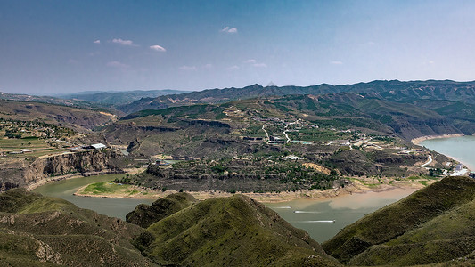 清水河内蒙古黄河大峡谷景观背景