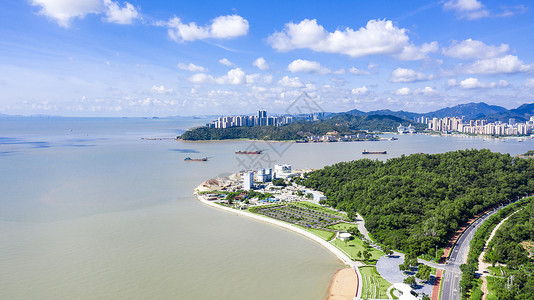 珠海城市滨海城市珠海沿海道路背景