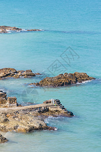 航拍深圳大鹏半岛蓝色海洋海岸线海景高清图片