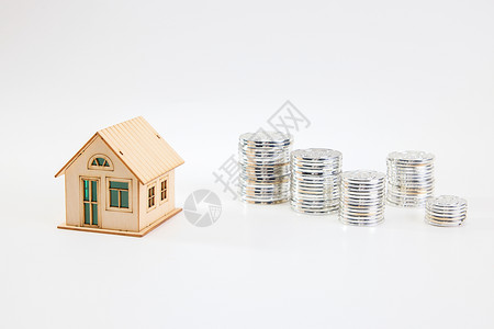 家庭资产房屋与钱币背景